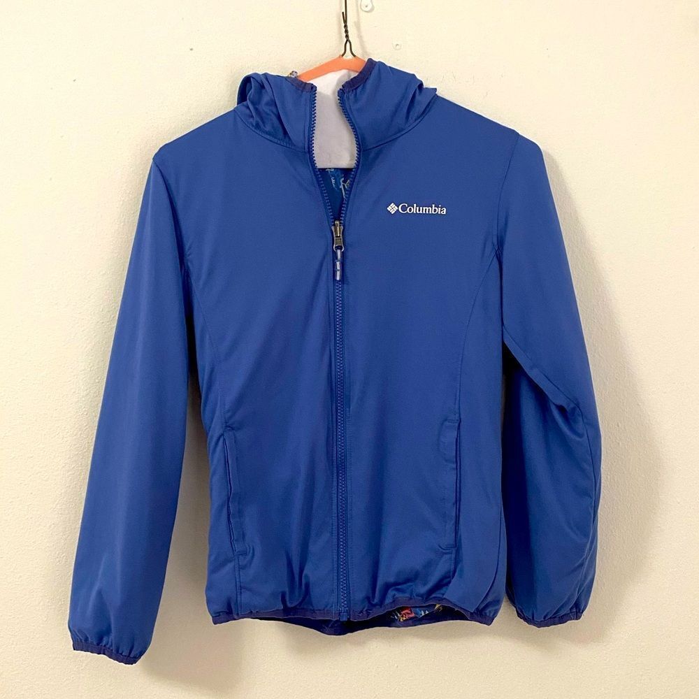 Girls Columbia Reversible Hooded Jacket Size M 10/12